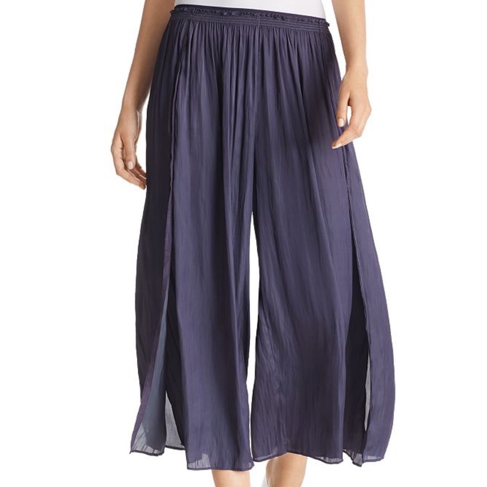 Nic+Zoe Destination Split Wide-Leg Pants Size M Indigo Sea